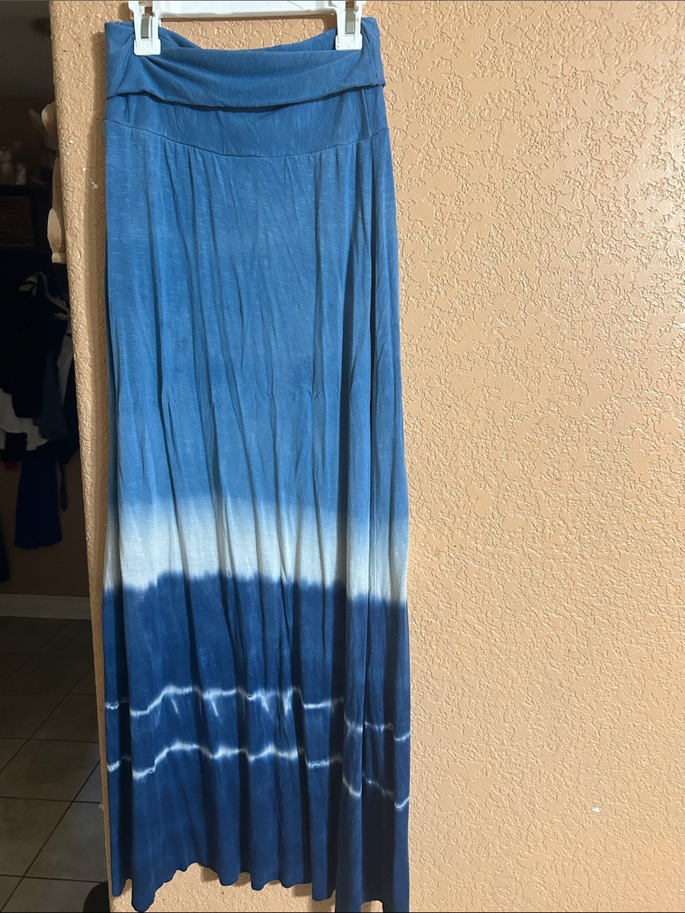 Lucky Brand Blue Ombre Tie-Dye Maxi Skirt
